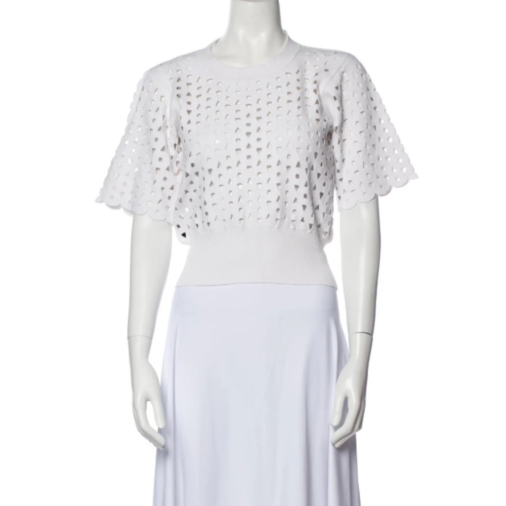 Derek Lam laser cut stretch top